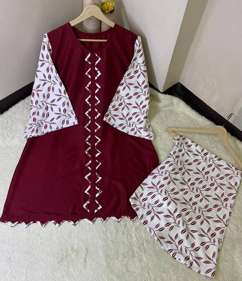 stylish printed lines shirt and trouser set-2 pcs 1