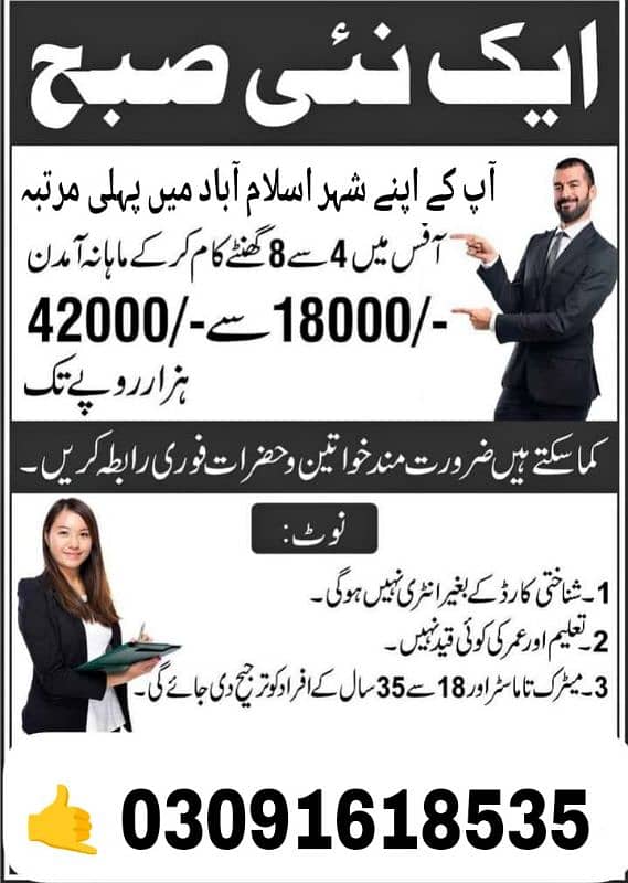 Available jobs contact us My number 03091618535 0