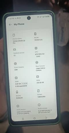 Tecno spark 20 pro 8+8/256 8month warrenty