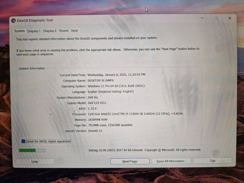 Dell G15 5511 16/512 Gaming Laptop RTX 3050ti 4GB 13