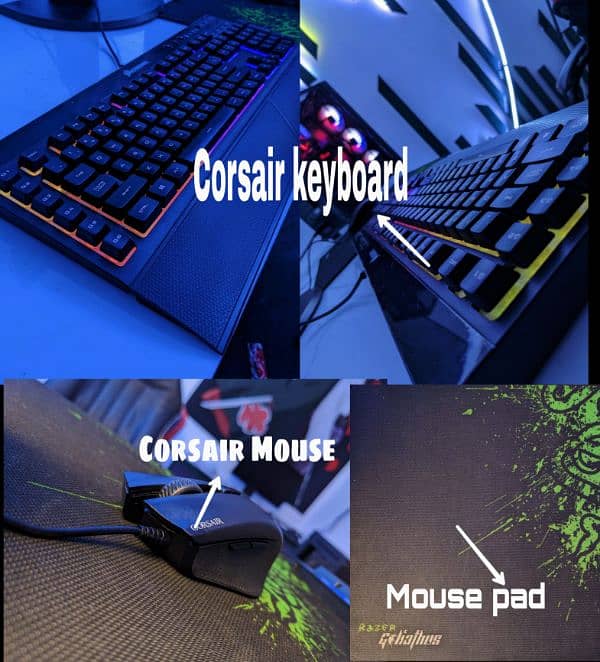 Corsair keyboard mouse and mouse pad 0