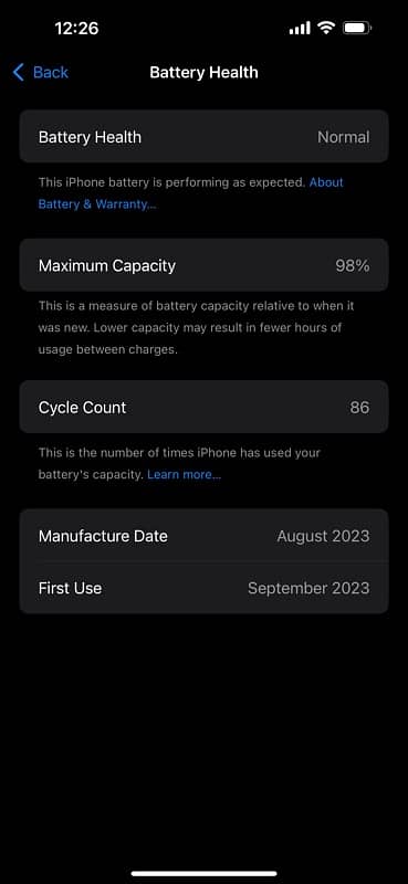 iphone 15pro max 98% battery 10/10 non pta 0