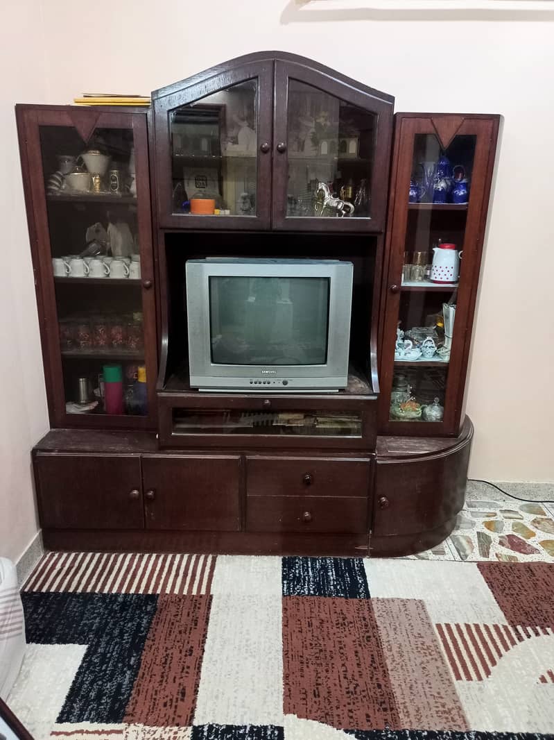 Elegant Wooden Showcase with Storage and TV Cabinet 1