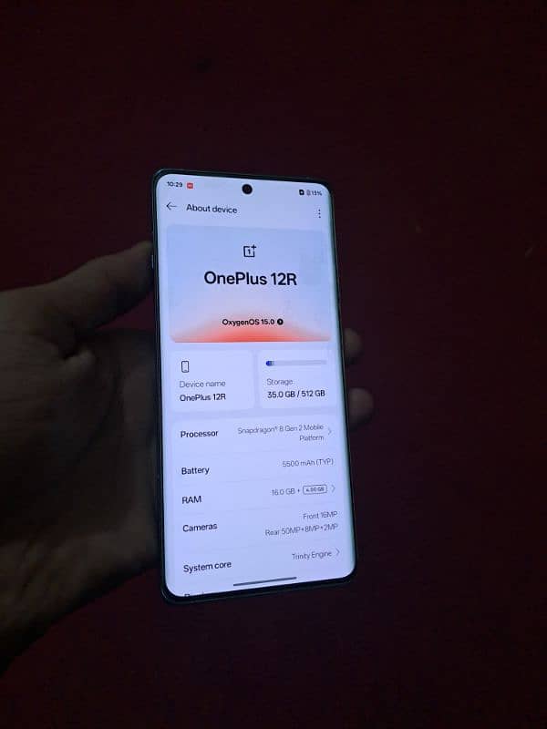 ONE PLUS 12R 16 gb ram 512 gb room 1