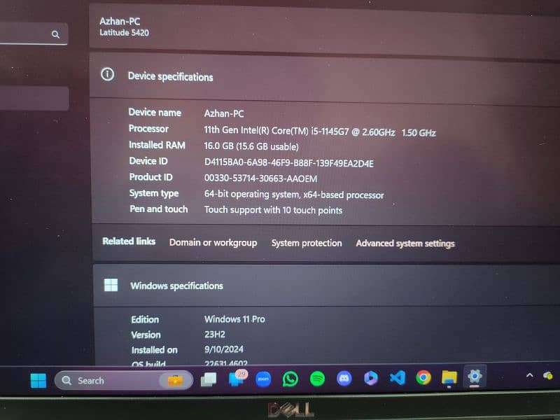 Dell Latitude 5420 core i5 11th Gen 16/256 10/10 condition 3