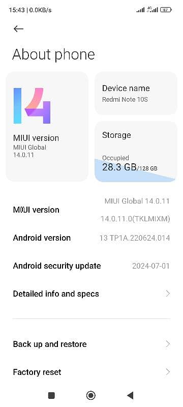 REDMI NOTE 10s 6+2/128 8