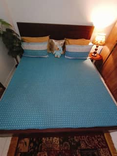 Double bed with a mattress