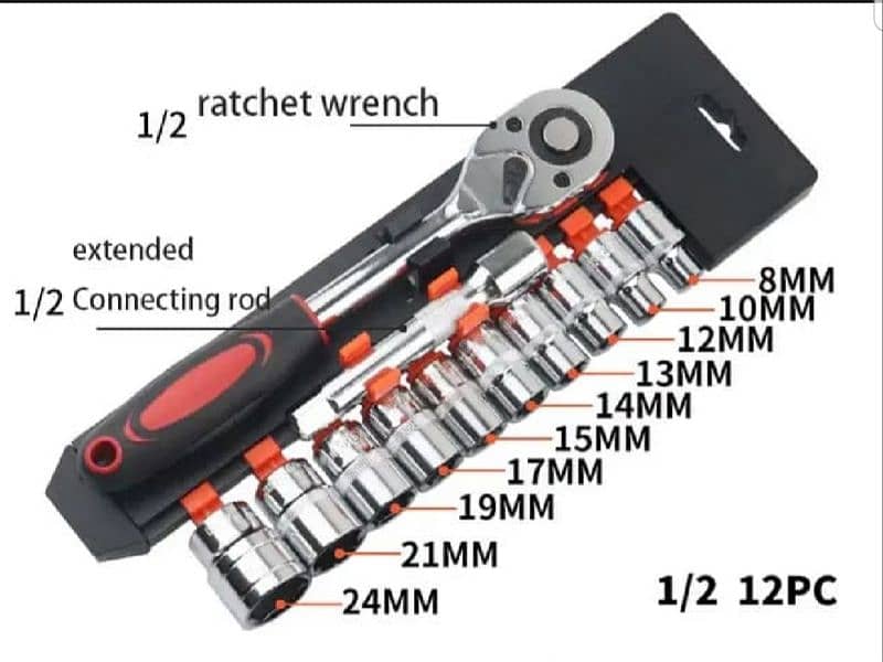 Rachet spoket spanner set 12 pcs 1