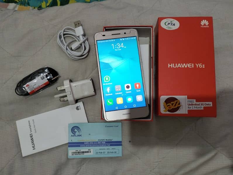 Huawei Y6 II 4g 2-16 Official PTA Approved complete box 0