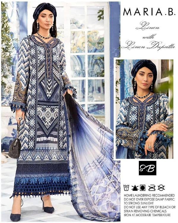 3 Pcs Women's Unstitched Linen Digital Print suit 3