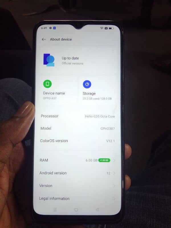 Oppo A57 Ram 6+1 Rom 128 5