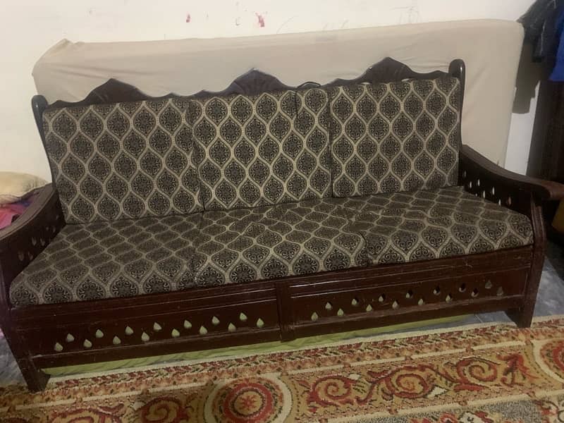 5 seater wooden sofa 0