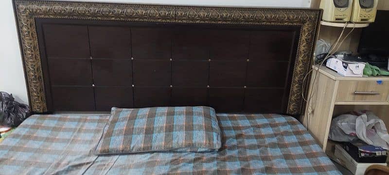 Two Wooden Double Beds and 3 wooden Tables for sale 2