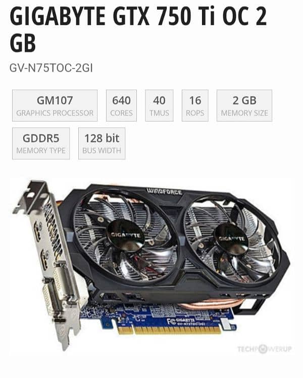 Nvidia Gtx 750ti 2 gb ddr5128 bit 1