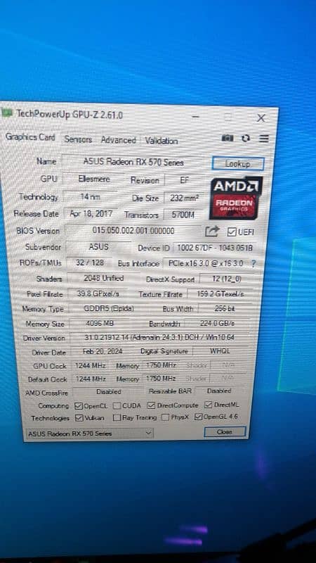 Asus Rx 570 4gb 5