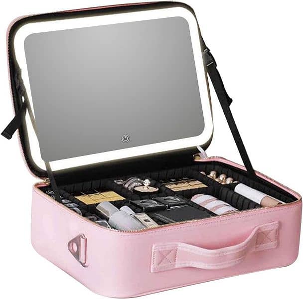 LED Mirror Makeup Organizer 0