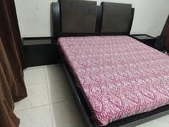 king size bed set with two side tables and dressing