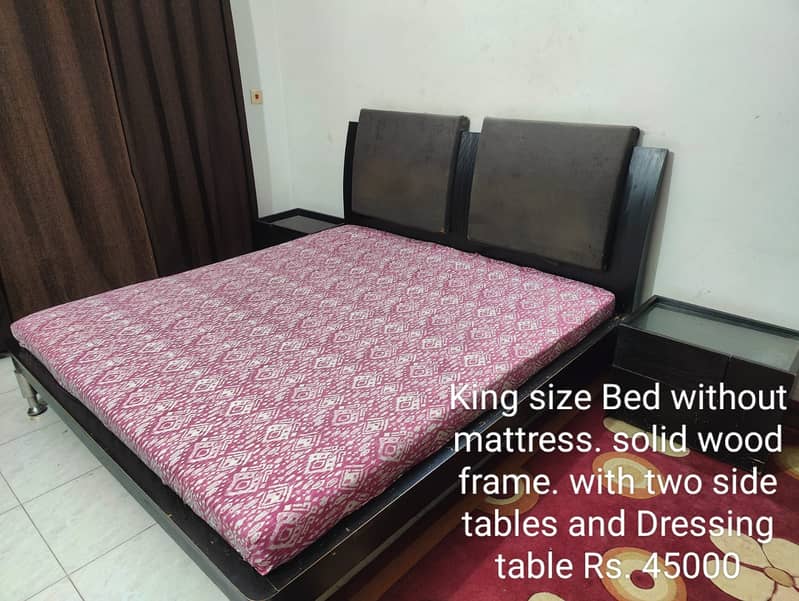 king size bed set with two side tables and dressing 4