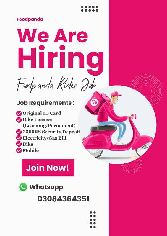 Foodpanda Rider Job available in Lahore 0