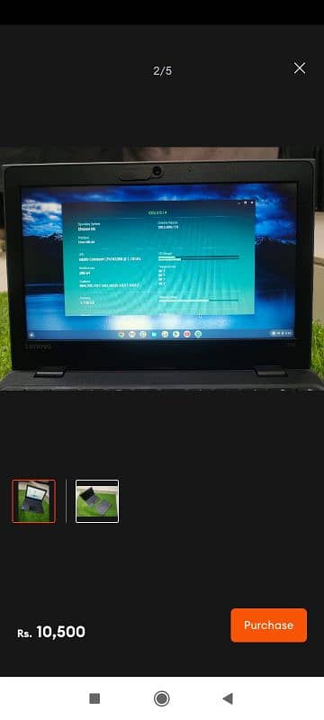 Lenovo Chromebook 100E - 4GB RAM DDR4 - 32GB SSD EMMC - 16.6" Screen 1