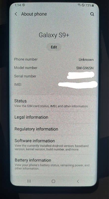 Samsung Galaxy S9 plus 6GB/256GB 7