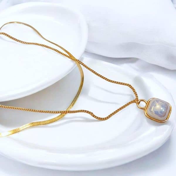 Multi Layered Gold plated pearl Necklace-Pc for women 2