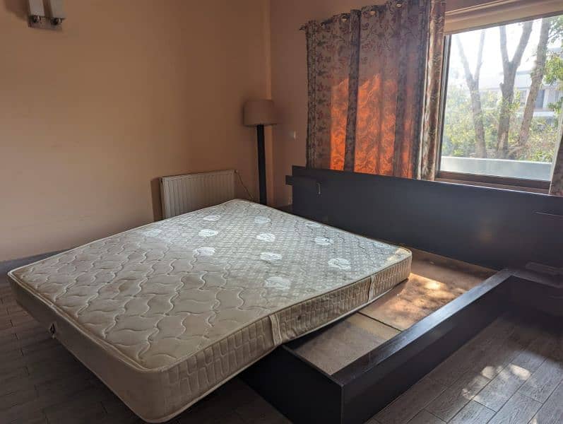 King bed with attached side tables, mattress included 2