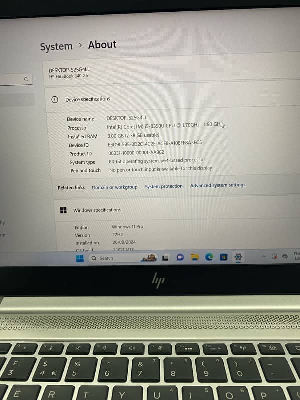 HP laptop | Elitebook 840g5 | Core i5-8th gen | 8/256SSD 3