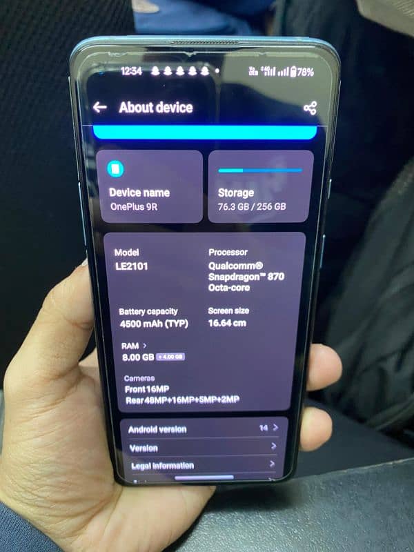 OnePlus 9r 256gb 8