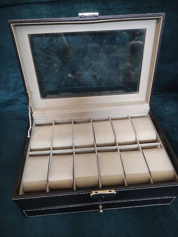 12 slot luxury watch box leather 1