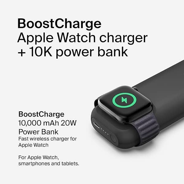 belkin power bank + apple watch and air bod charger 2