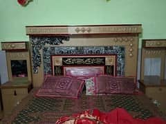 Double bed/King size bed/Dressing table/Bed set/Wooden bed/Furniture 2