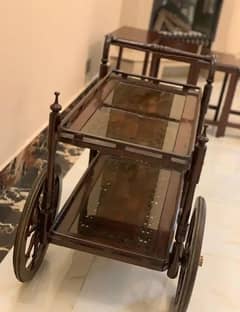 wooden tea trolley