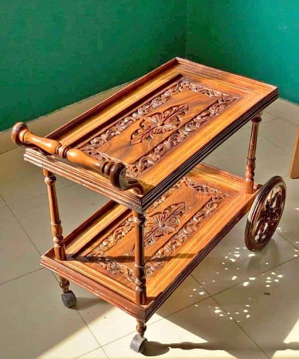 wooden tea trolley 8