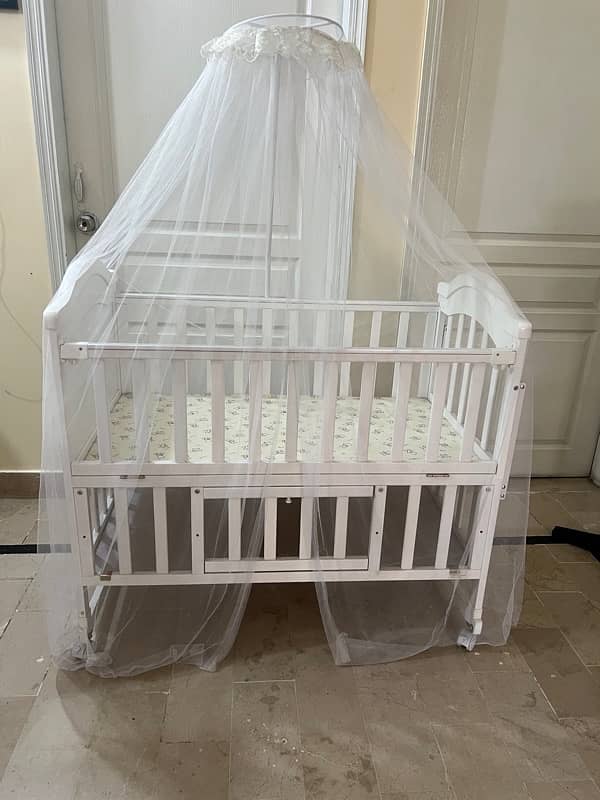 Urgently Selling Tinnies Baby Cot along with Molty Foam Mattress 6