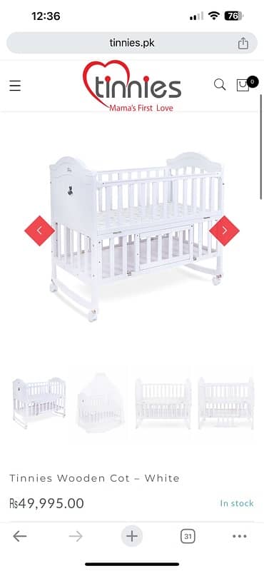 Urgently Selling Tinnies Baby Cot along with Molty Foam Mattress 9