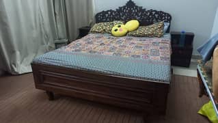 Double Bed, Mattress, Side tables, Cupboard