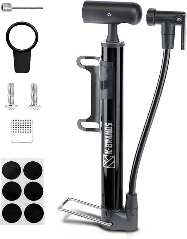 K-Brands Bike Pump - Compact and Portable Bike Floor 0