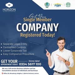 Singel Person company registration  Filer, NTN, Income Tax,Sales Tax