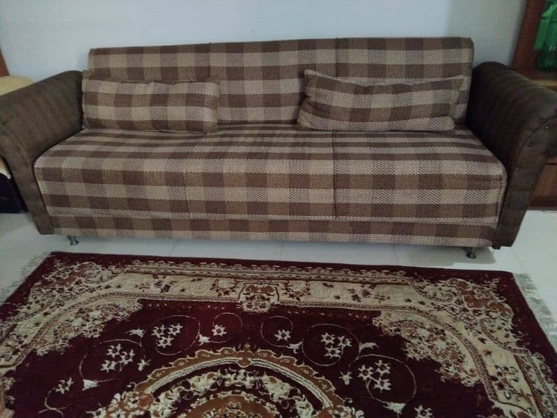 3 seater sofa cum bead 0