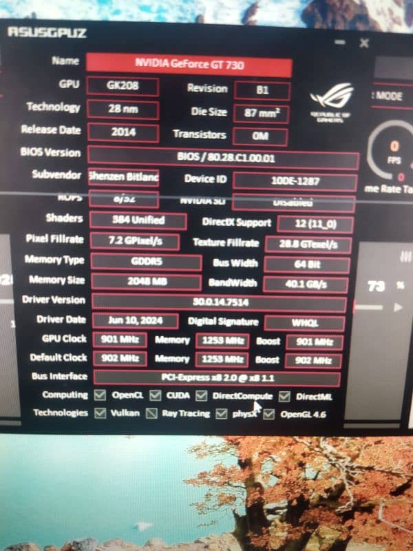 Nvidia GTx 730 2 Gb GDDR5 64 bit 5