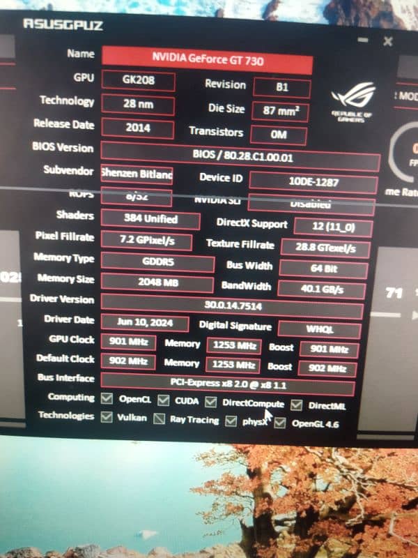 Nvidia GTx 730 2 Gb GDDR5 64 bit 6