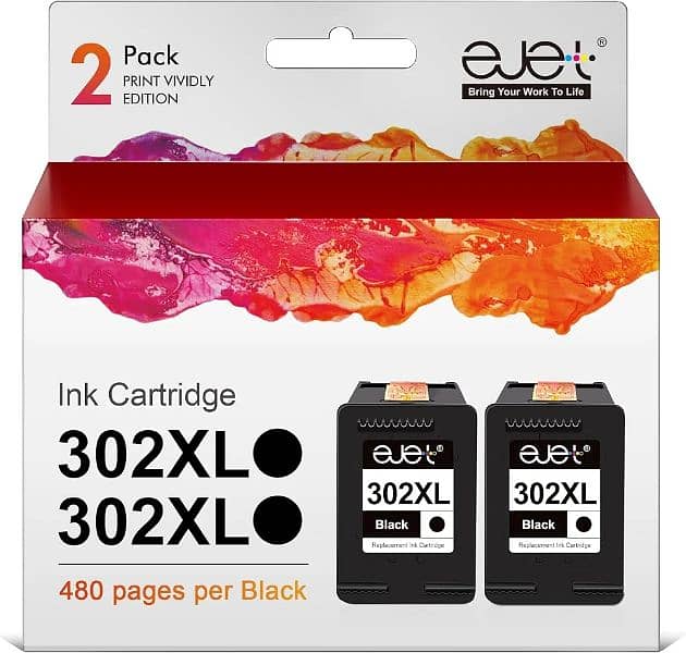 EJET 302XL INK CARTRIDGES (PACK OF 2) 0