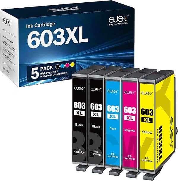 EJET 603 XL INK CARTRIDGES PACK OF 5 0