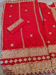 wedding shararah red color fully heavy embroided