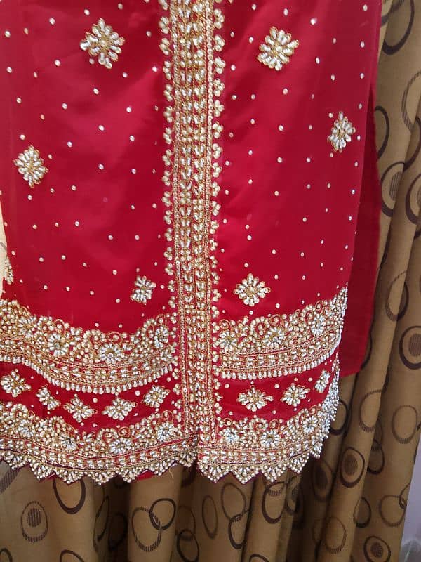 wedding shararah red color fully heavy embroided 3