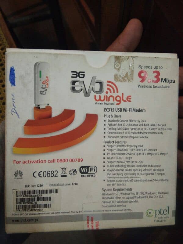 Evo 3g wingle ptcl 1