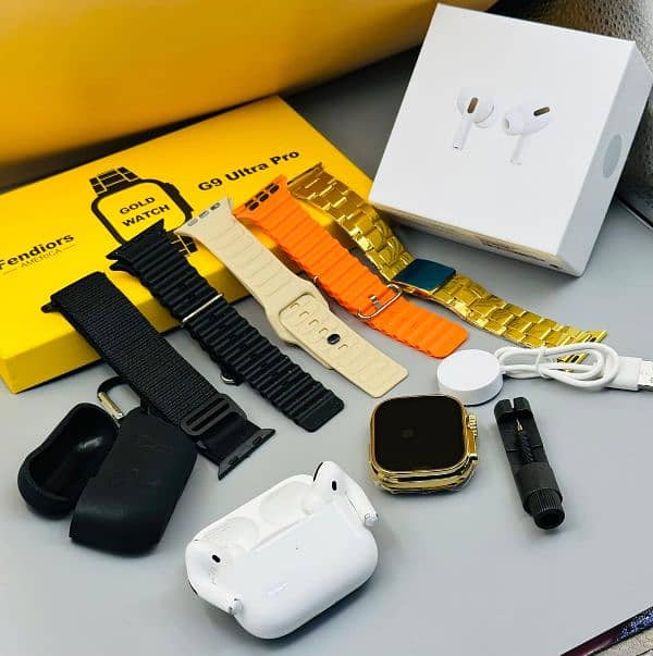 Combo Deal 4 in 1 - Smart Watch + Airpods + Straps + Pouch 0