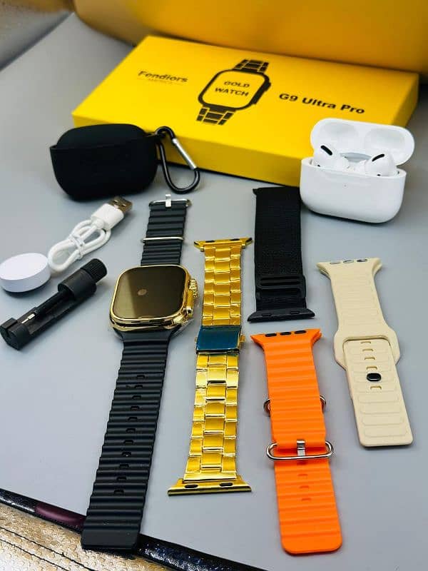 Combo Deal 4 in 1 - Smart Watch + Airpods + Straps + Pouch 1