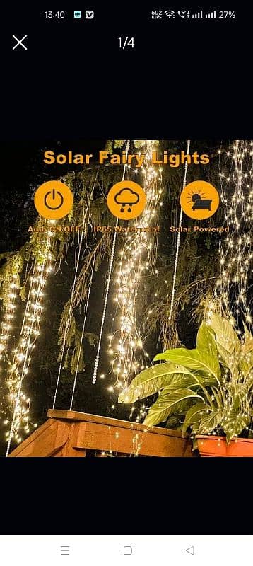 2PACK SOLAR FAIRY LIGHT - 250 LED OUTDOOR LIGHTS 0